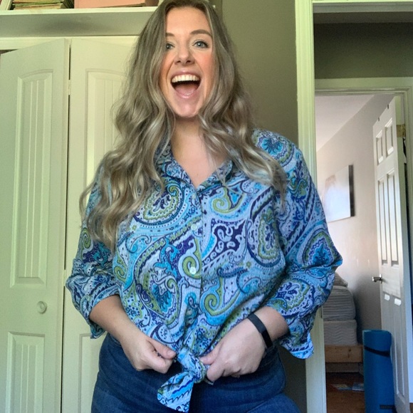 Allison Daley Tops - 2/$18 VINTAGE / Paisley / Button Up